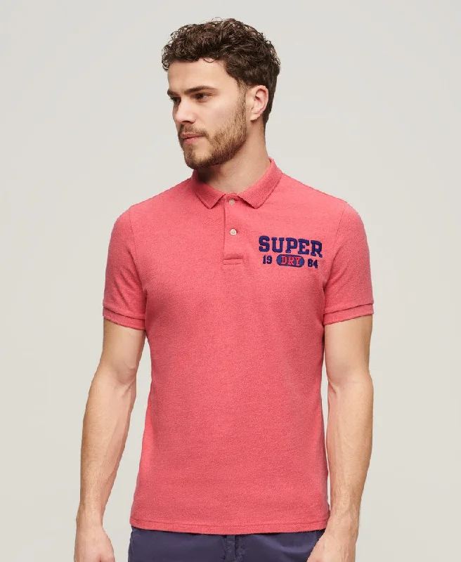 Applique Classic Fit Polo | Punch Pink Marle