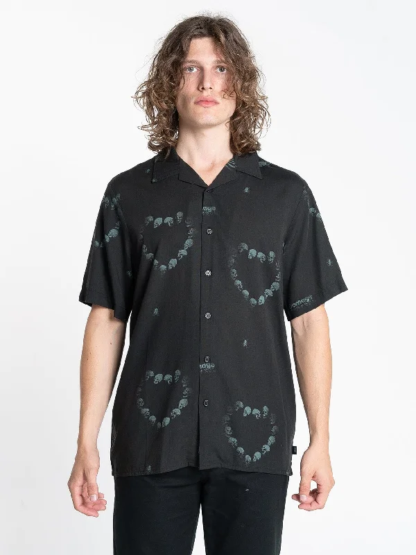 Controlled Damage Bowling Shirt - Black