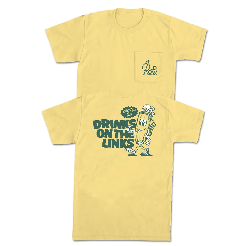 Drinks On The Links Golf Bag Pocket Tee