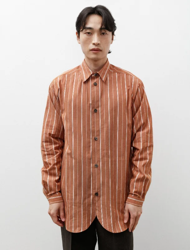 Copper Stripe Shirt Cotton Linen