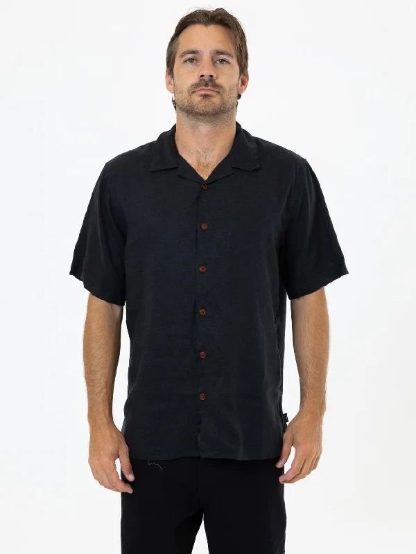 Hemp Minimal Thrills Bowling Shirt - Black