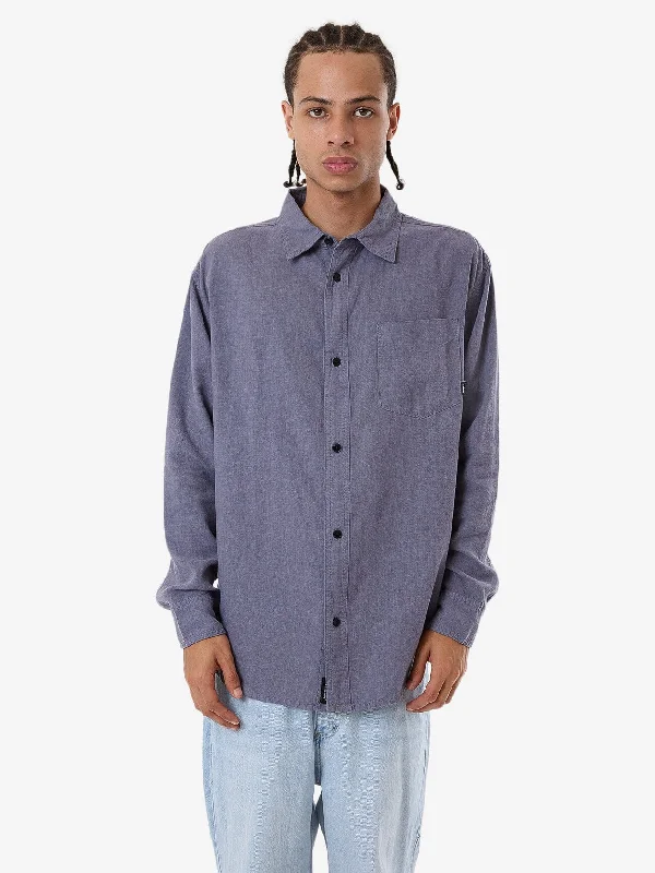 Hemp Minimal Thrills Oversize Long Sleeve Shirt - Folkstone Grey