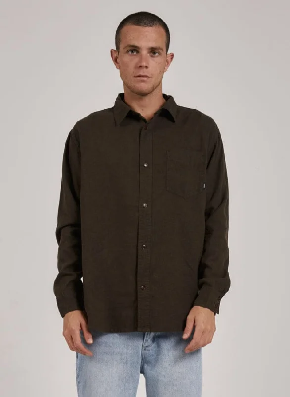 Hemp Minimal Thrills Oversize Long Sleeve Shirt - Tarmac