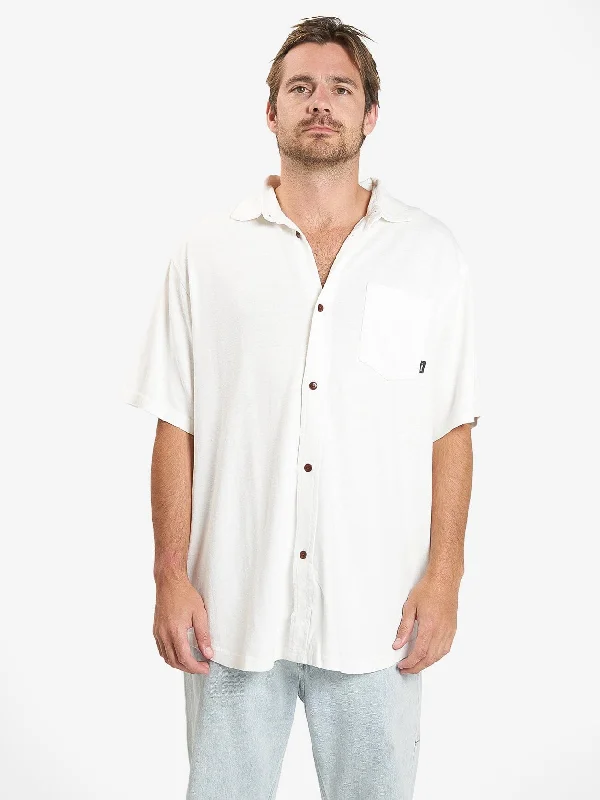 Hemp Thrills Oversized Short Sleeve Shirt - Dirty White