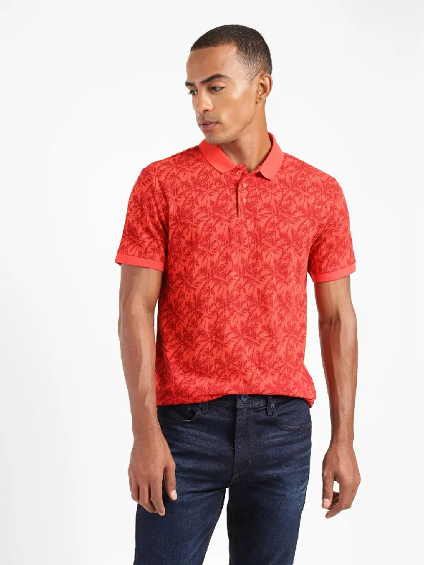 Men's Tropical Print Polo T-Shirt