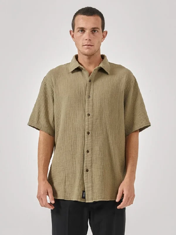 Minimal Thrills Seersucker Short Sleeve Shirt - Aloe