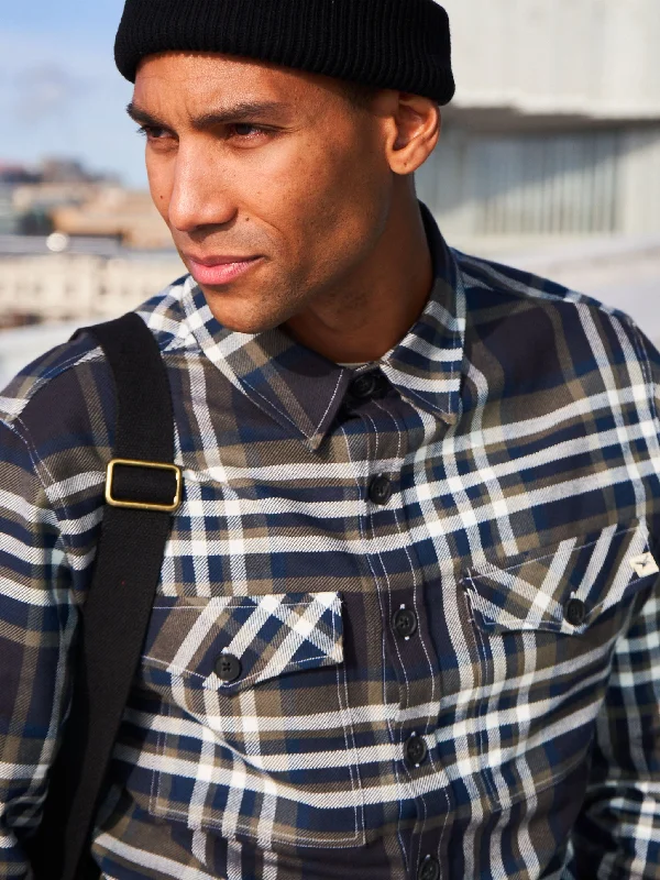 Navy Ontario Heavy Flannel Overshirt