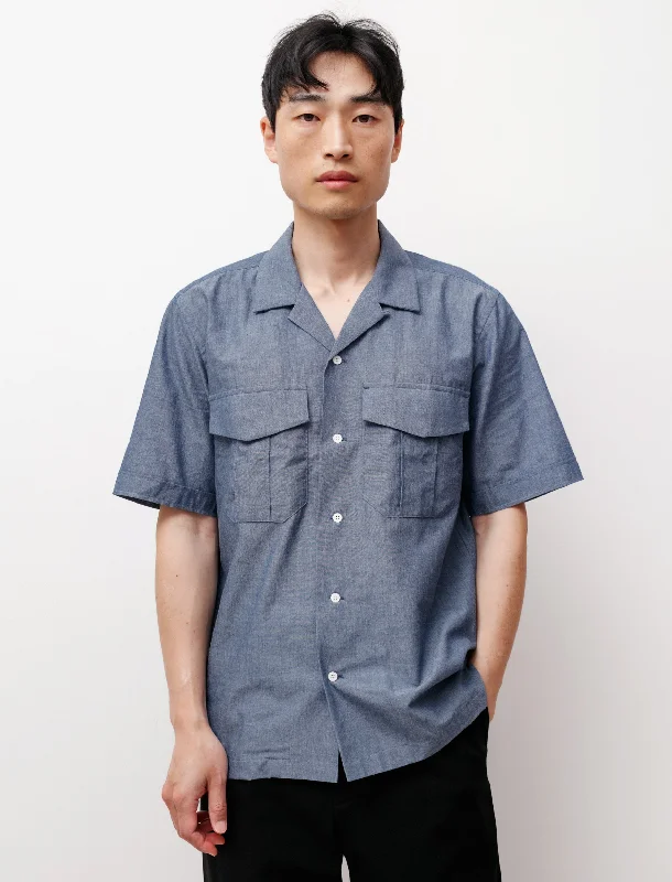 Dry Touch Cotton Dungaree S/S Shirt Indigo