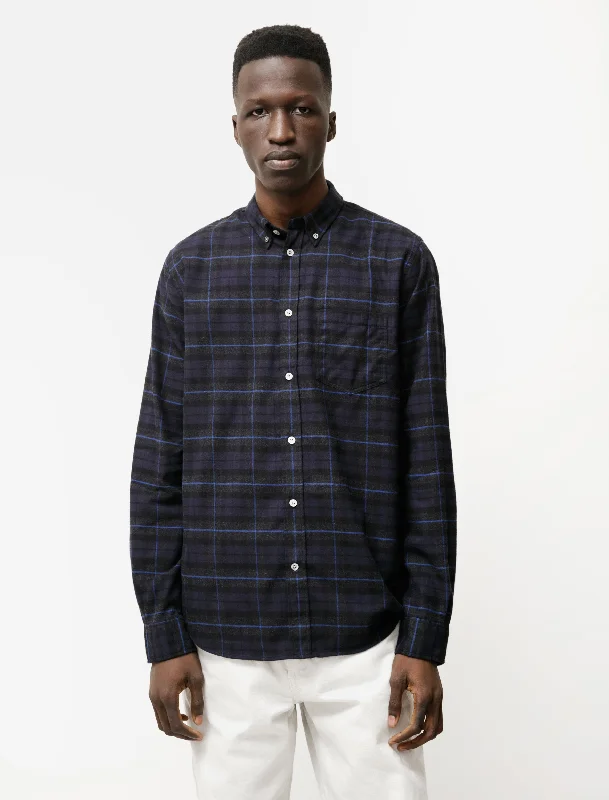 Anton Brushed Flannel Navy Check