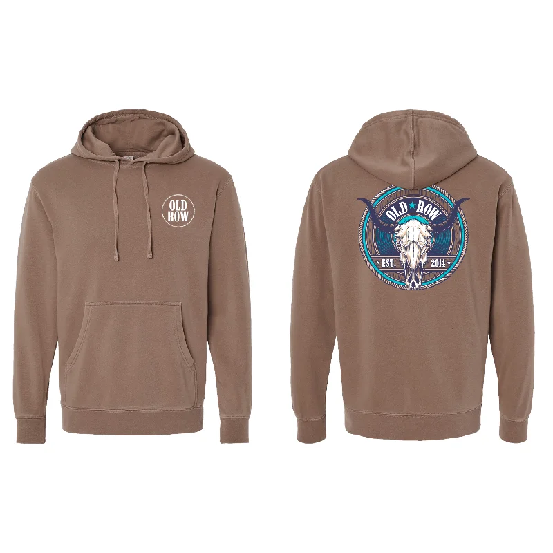 Old Row Outdoors Cow Skull Pigment Dyed Premium Hoodie