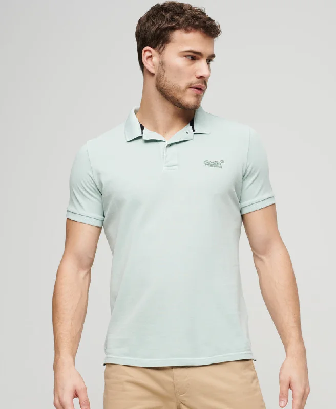 Organic Cotton Vintage Destroy Polo Shirt | Surf Spray Green