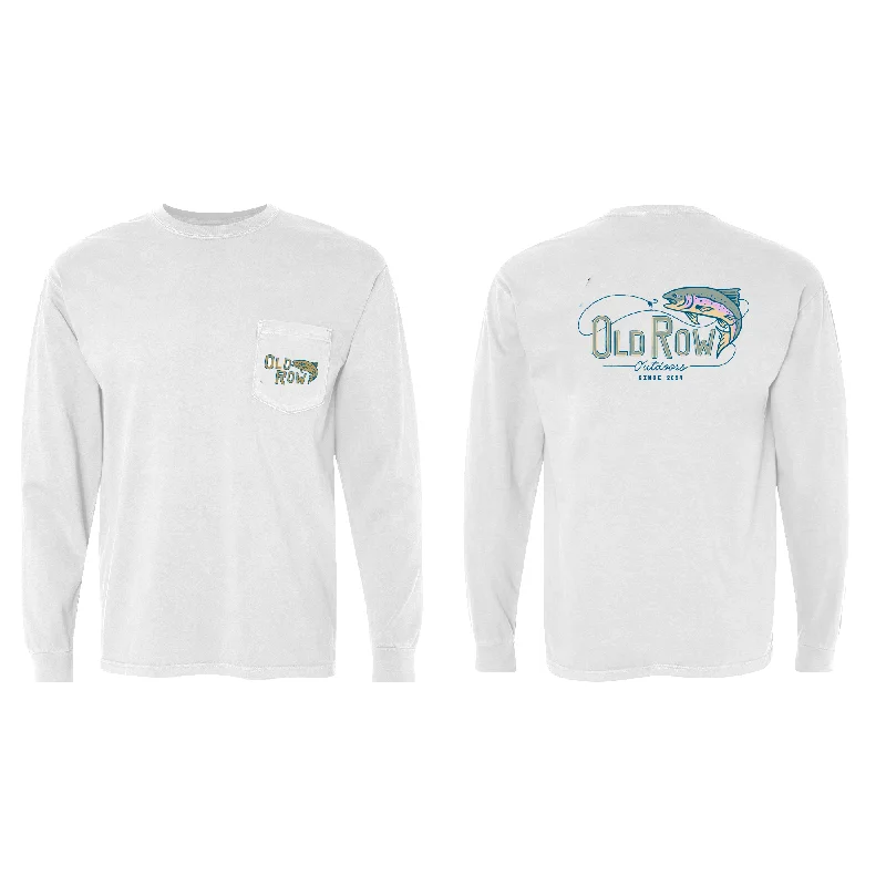 Outdoors Trout Hook Long Sleeve Pocket Tee