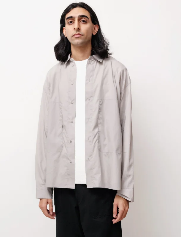 Shirt Jacket C Cotton Pale Grey