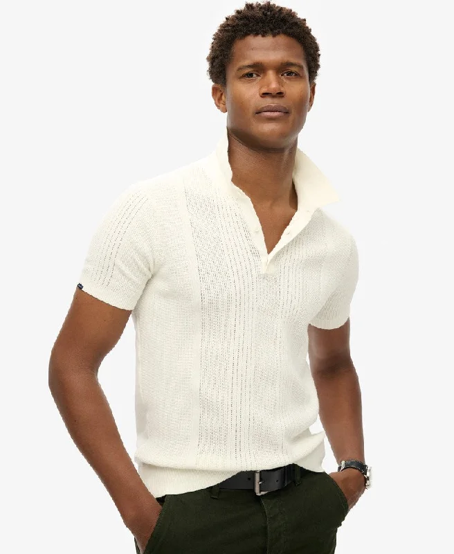 Short Sleeve Knitted Polo Shirt | Off White