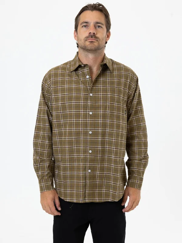 Steadfast Check Long Sleeve Shirt - Mustard Gold