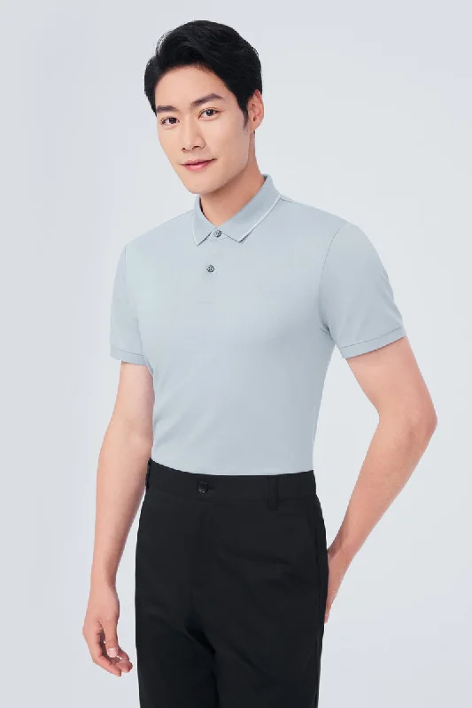 Super Soft Pique Tipped Polo | Grey Blue BLE251