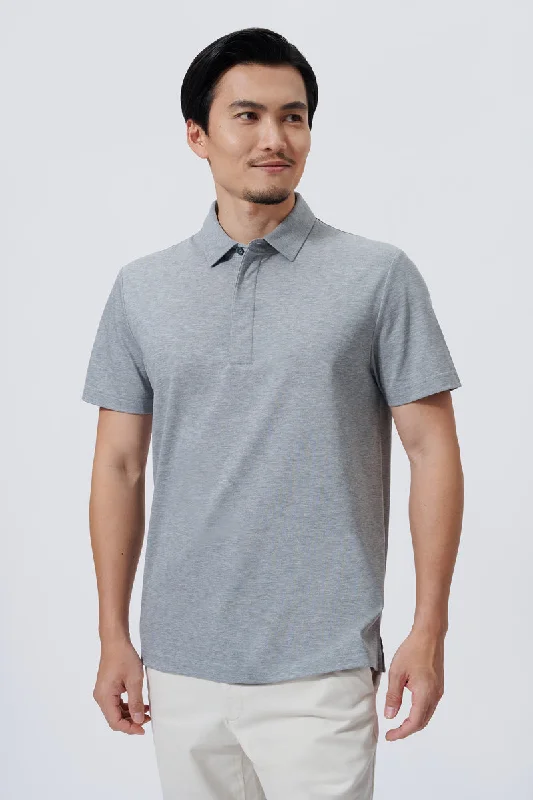 Supreme Cotton-Silk Pique Polo | Grey BC5028