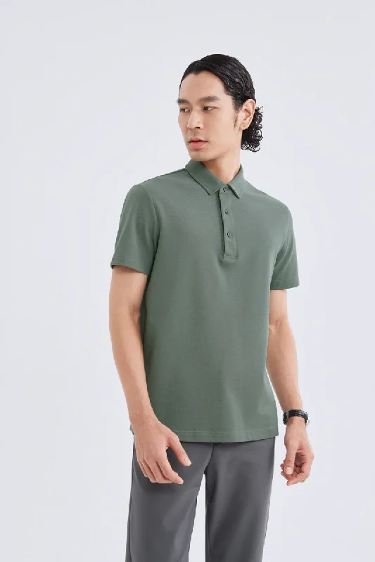 Waterless Dye Pique Polo | Olive GNYD01