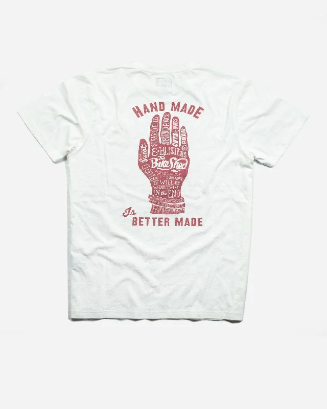 BSMC Handmade T Shirt - Cream/Oxblood