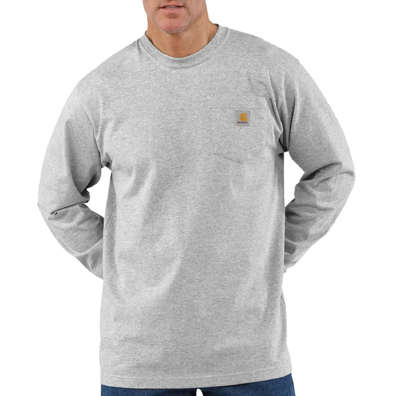 Carhartt Men's Long Sleeve Pocket T-Shirt_Heather Grey