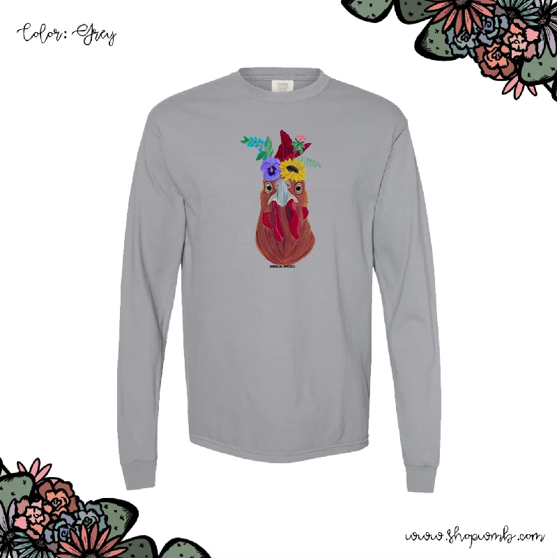 Chicken Flower LONG SLEEVE T-Shirt (S-3XL) - Multiple Colors!