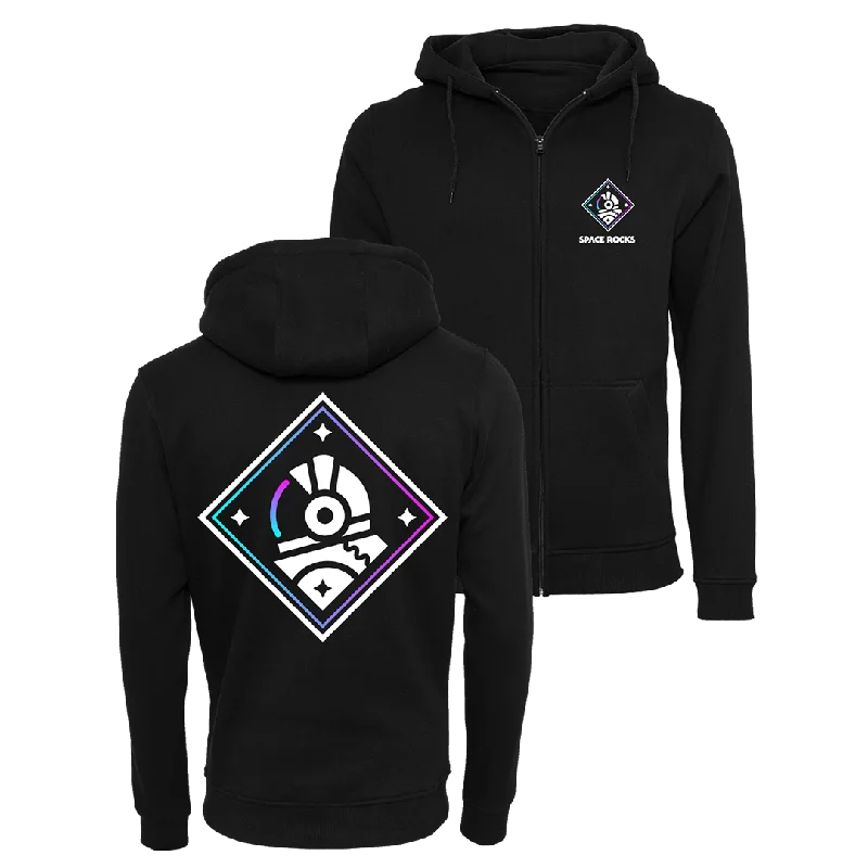 Icon Gradient Zip Hoodie - Black