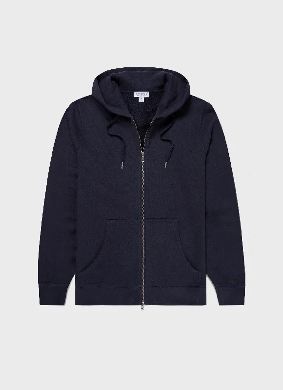 Men's Loopback Zip Hoodie in Navy