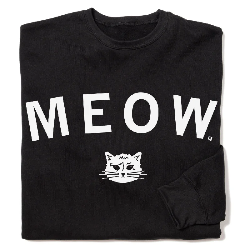 Meow Curved Logo Crew Sweatshirt