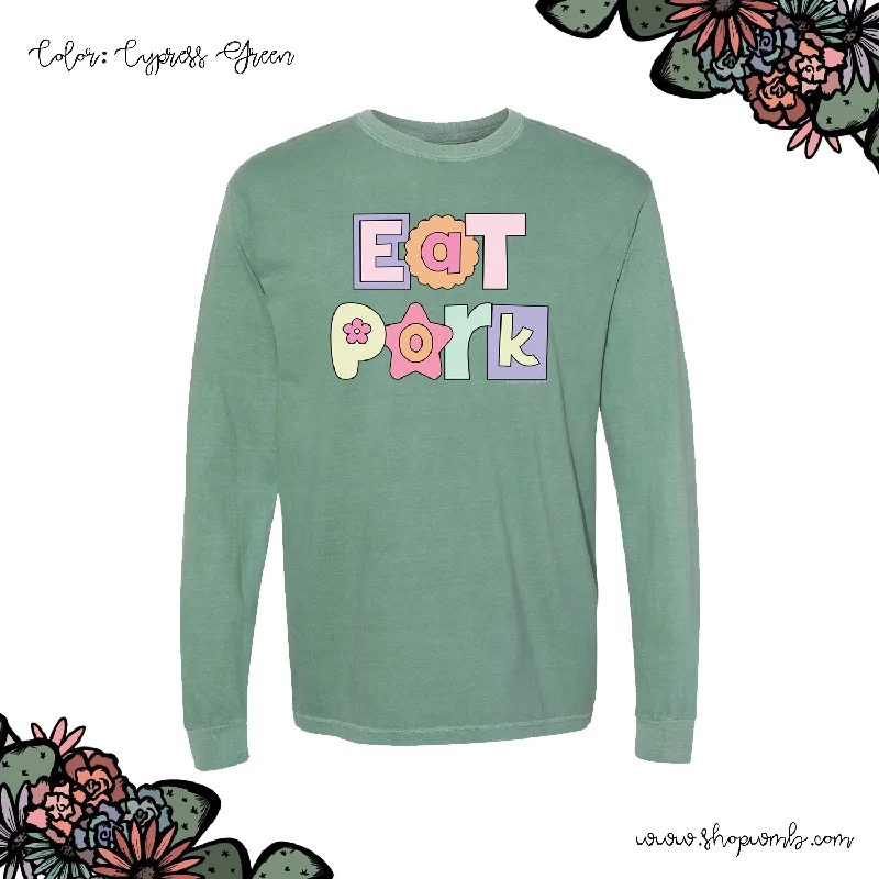 Pastel Eat Pork LONG SLEEVE T-Shirt (S-3XL) - Multiple Colors!