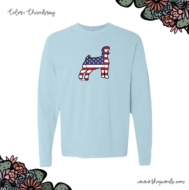 Patriotic Goat LONG SLEEVE T-Shirt (S-3XL) - Multiple Colors!