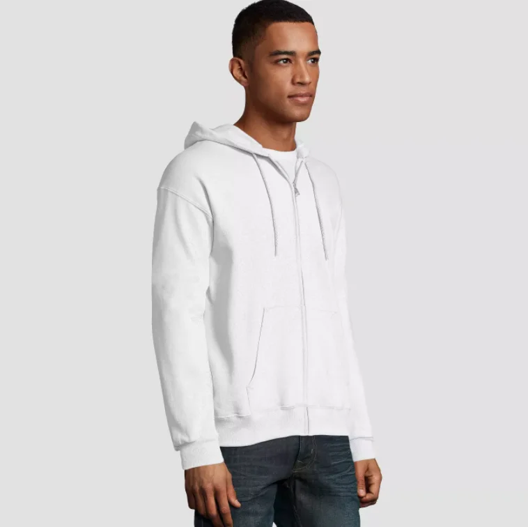 White with Zipper Hoodie